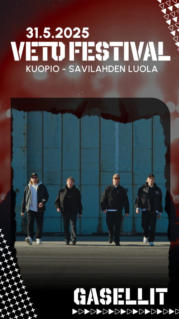 Veto Festivalin mainos, Instagram story, Gasellit. Kuopio - savilahden luola