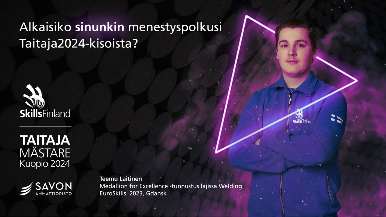 Taitaja2024 infonäyttömainos. Savon ammattiopisti, Kuopio